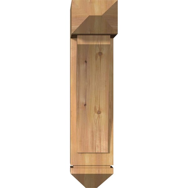 Thorton Arts And Crafts Smooth Bracket W/ Offset Brace, Western Red Cedar, 7 1/2W X 20D X 32H